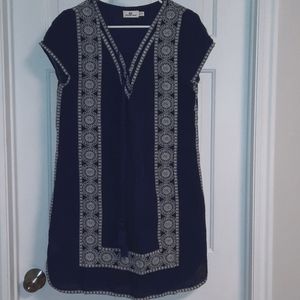 Vinyard vines navy cream embroidered tunic sundress
